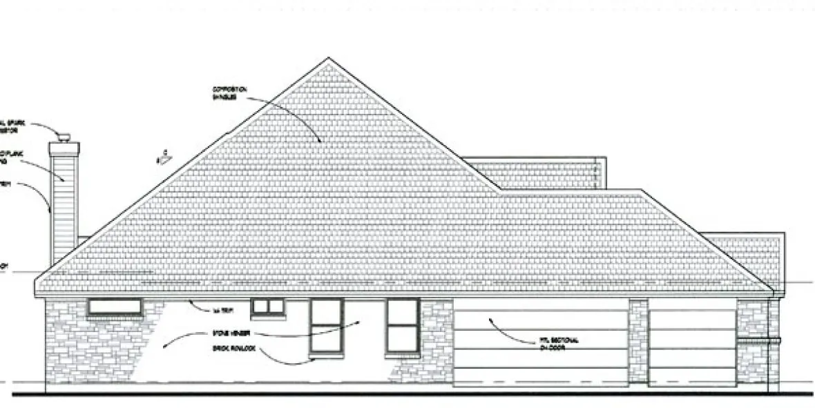 Left Elevation for House Plan #645962
