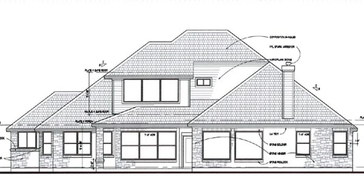 Rear Elevation for House Plan #645962