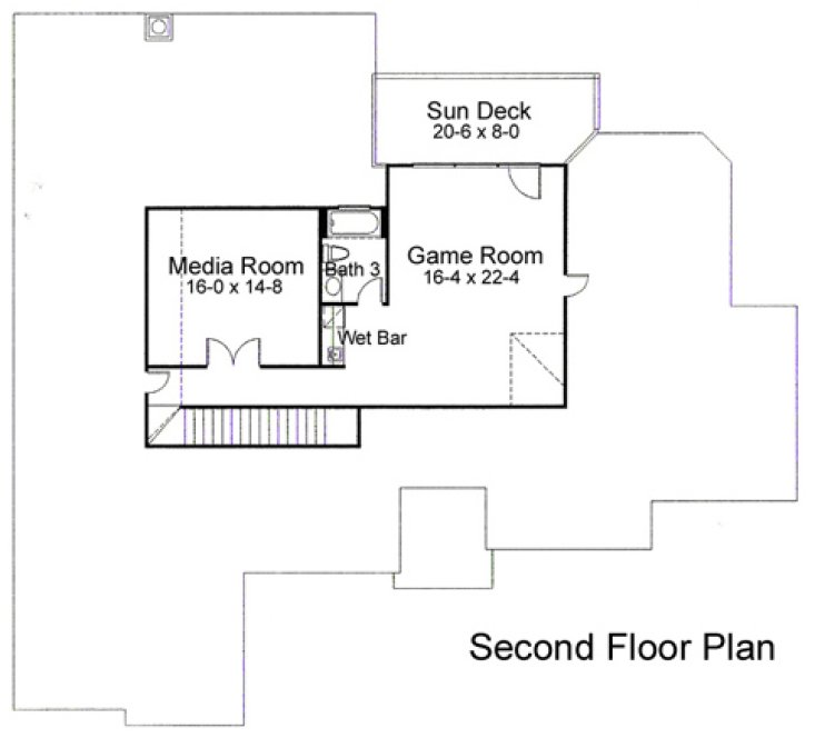 Second Floor Plan for House Plan #645962