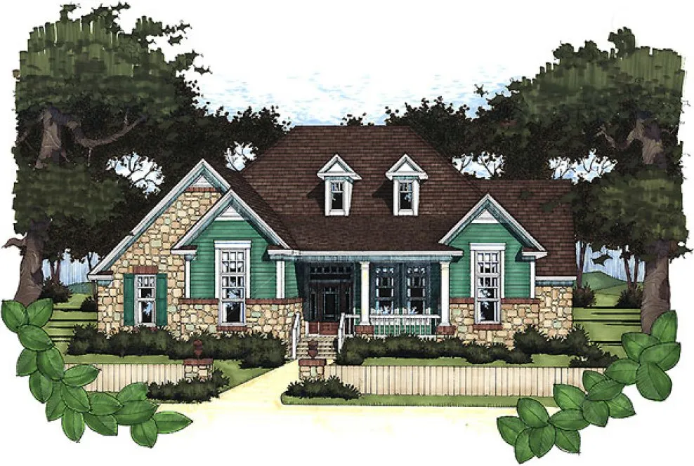 Full Rendering for House Plan #645171