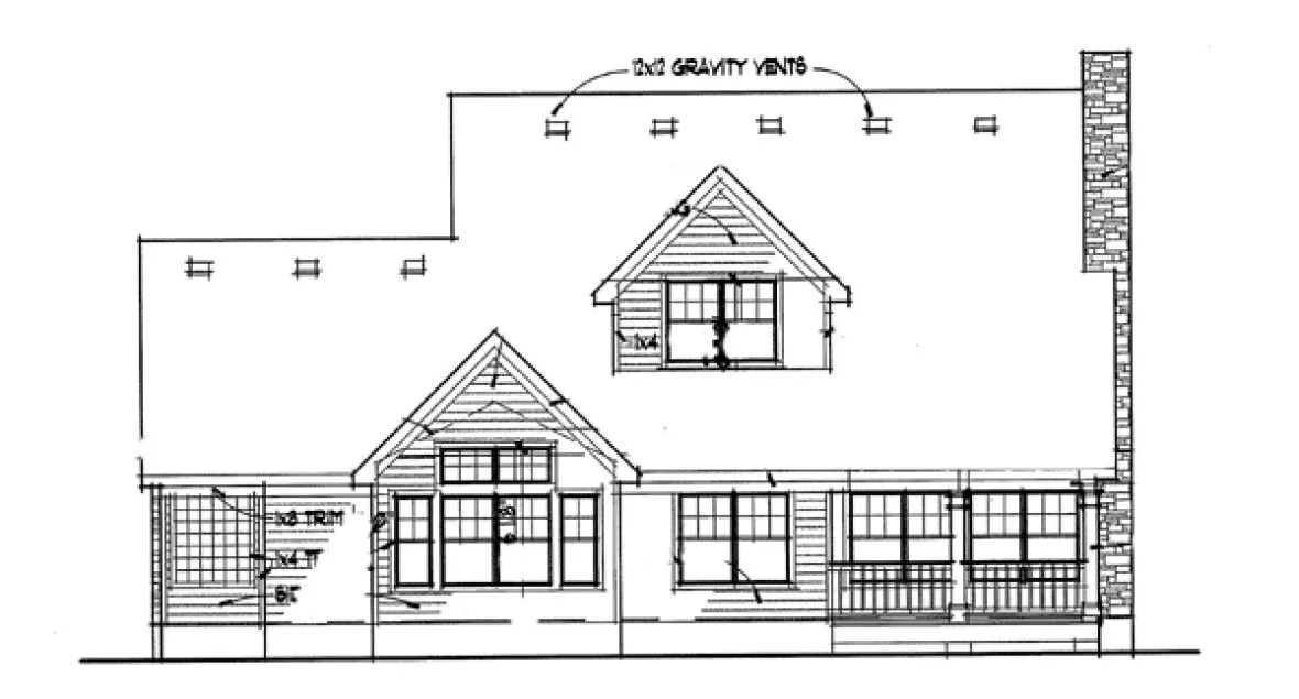 Rear Elevation for House Plan #643571