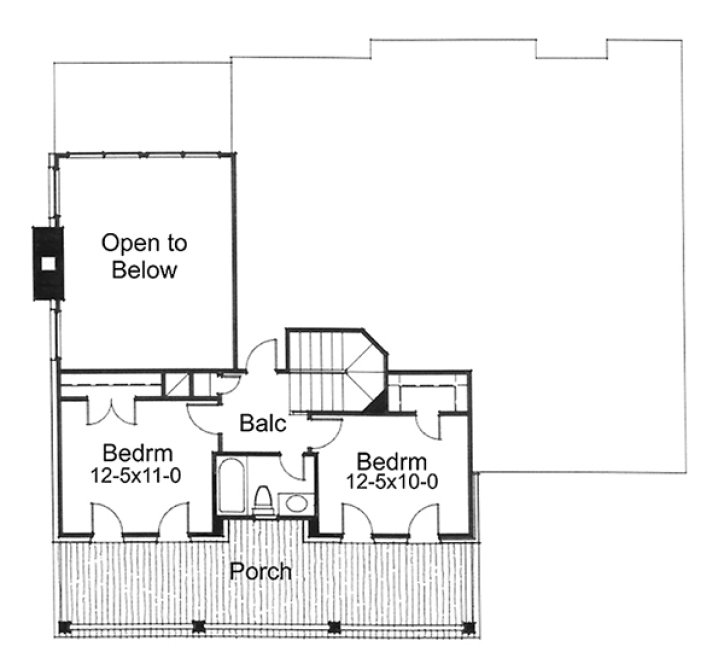 Second Floor Plan for House Plan #643571