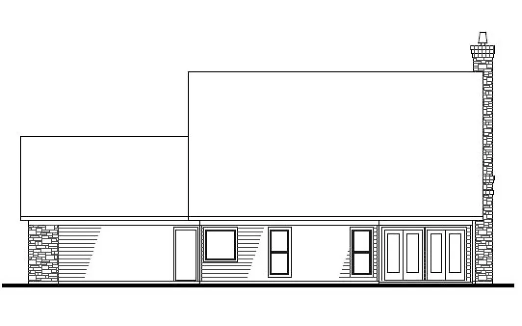 Rear Elevation for House Plan #648571