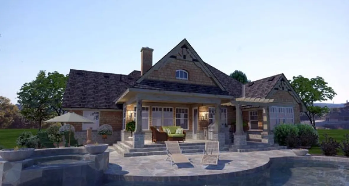 Rear Elevation for House Plan #644671