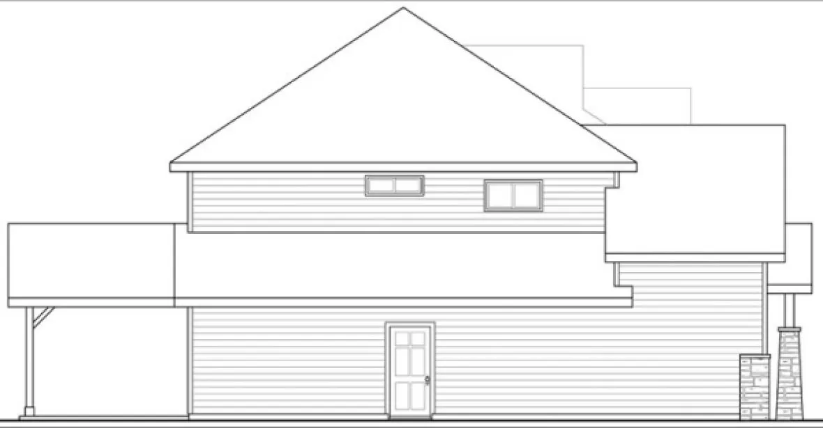 Left Elevation for House Plan #349864