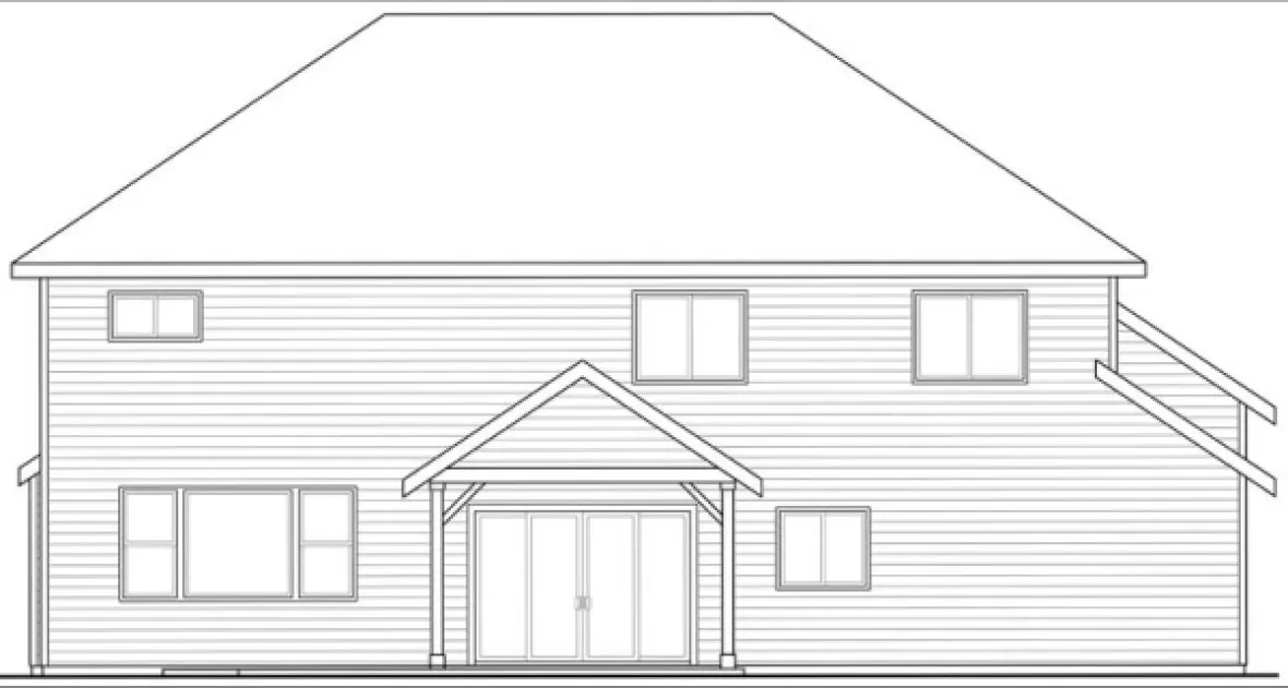 Rear Elevation for House Plan #349864