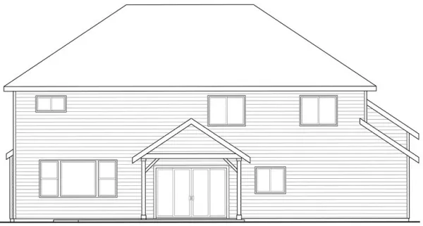 Rear Elevation for House Plan #349864