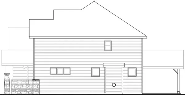 Right Elevation for House Plan #349864