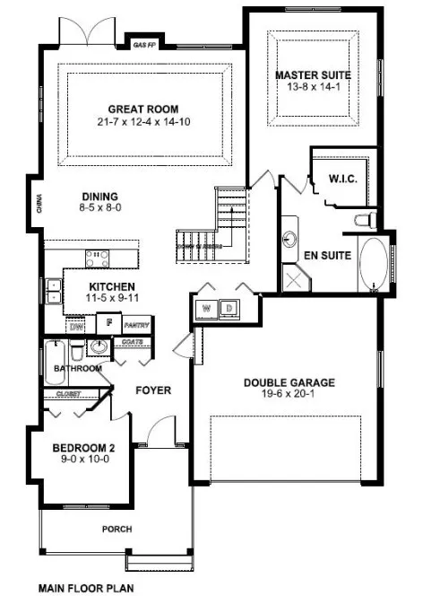Main Floor Plan for House Plan #195098