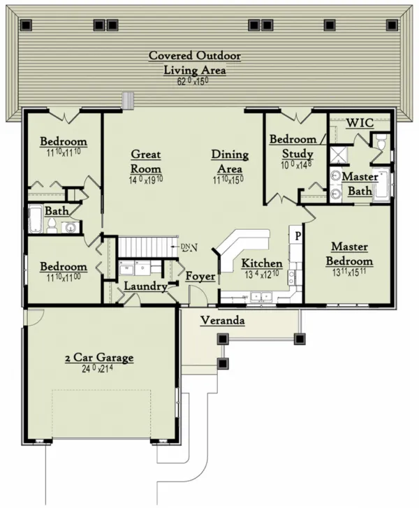 Main Floor Plan for House Plan #133681