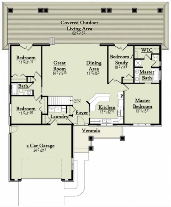 Main Floor Plan for House Plan #133681