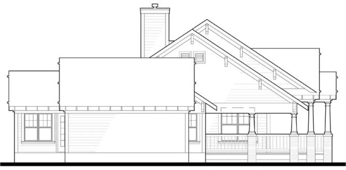Left Elevation for House Plan #645181
