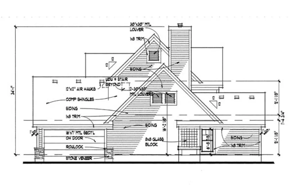 Right Elevation for House Plan #642591