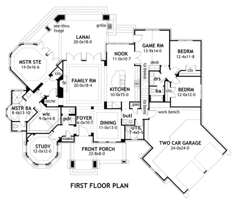 Main Floor Plan for House Plan #645952