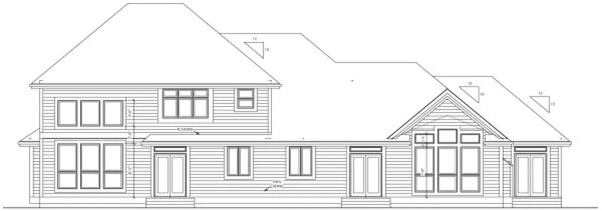 Rear Elevation for House Plan #504463