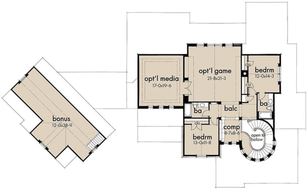 Second Floor Plan for House Plan #649433