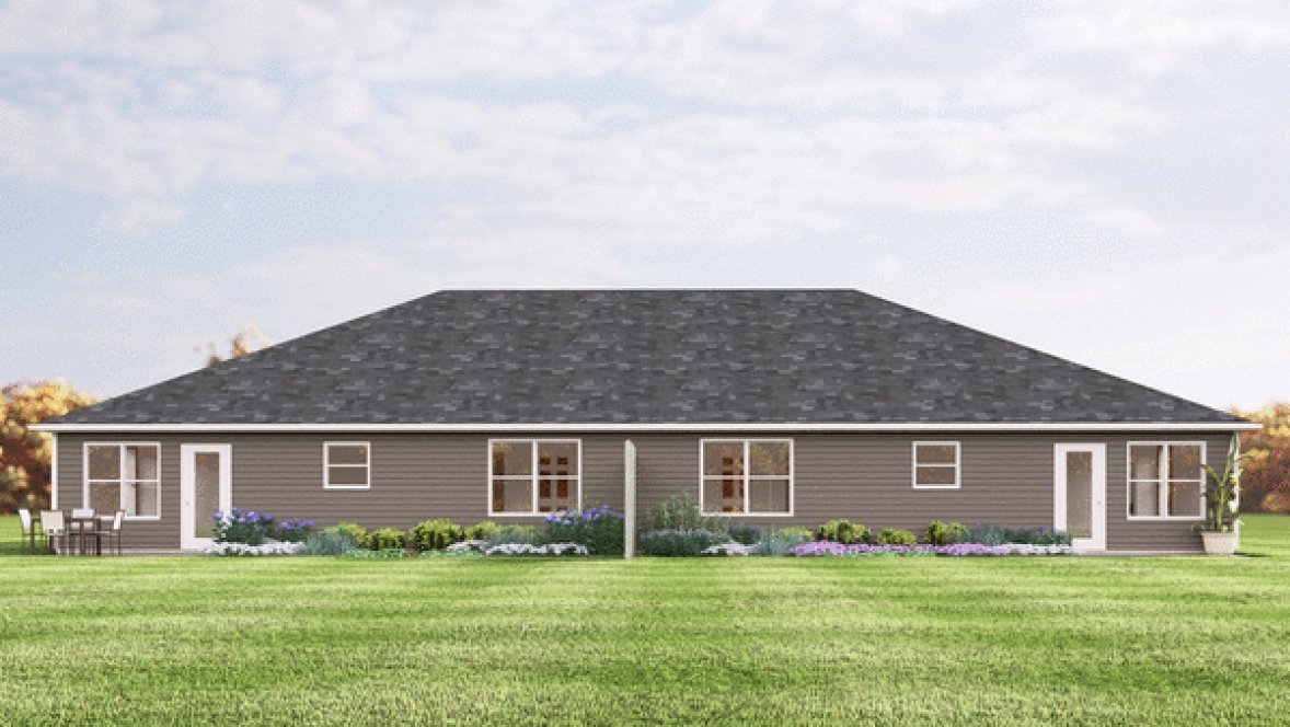 Rear Elevation for House Plan #753672