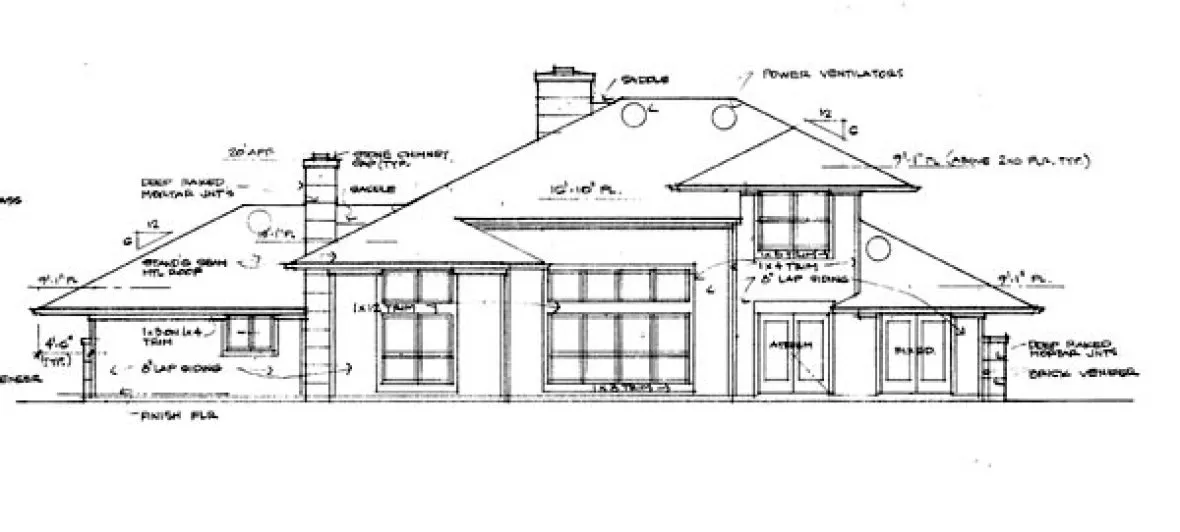 Rear Elevation for House Plan #644932