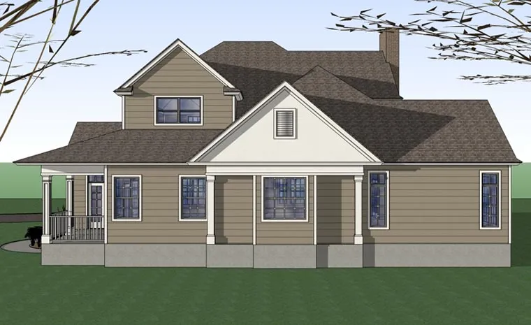 Rear Elevation for House Plan #643452