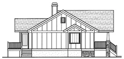 Left Elevation for House Plan #125041