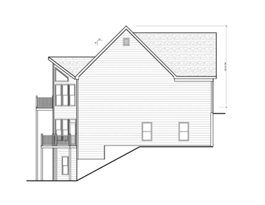 Left Elevation for House Plan #121603