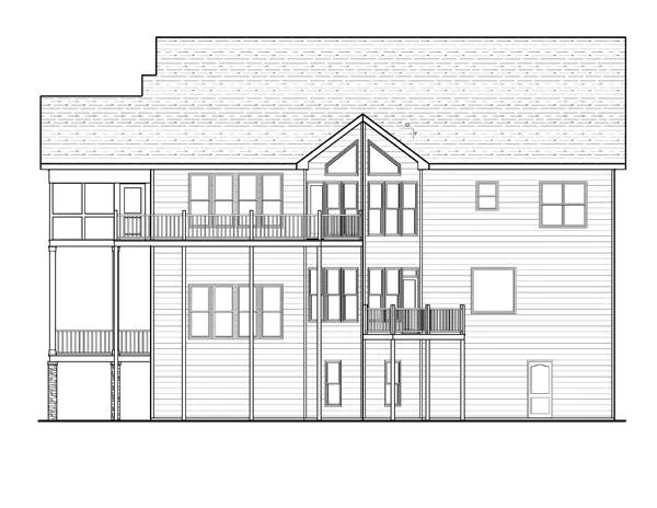 Rear Elevation for House Plan #121603