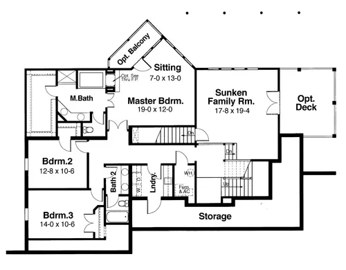 Floorplan lower for House Plan #121603