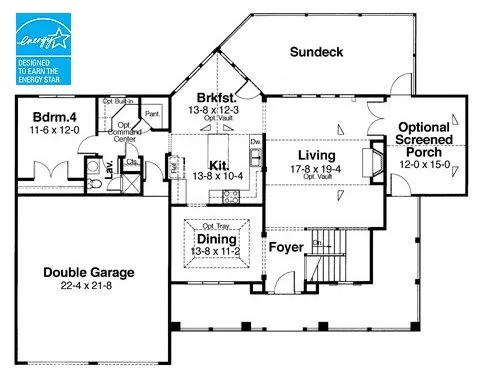 Main Floor Plan for House Plan #121603