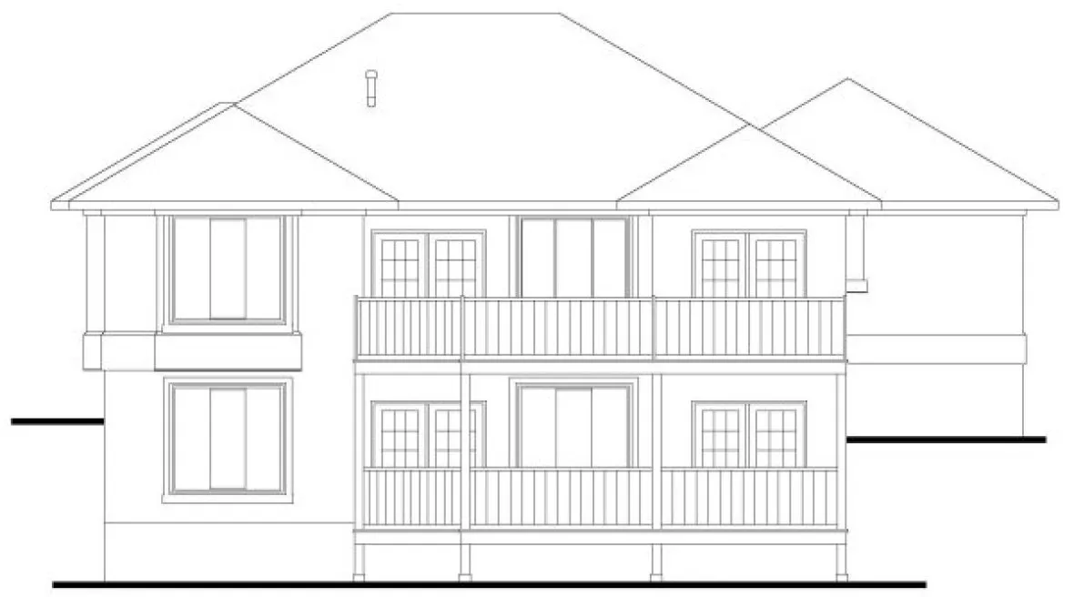 Rear Elevation for House Plan #572932