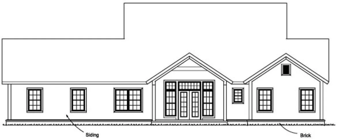 Rear Elevation for House Plan #248922