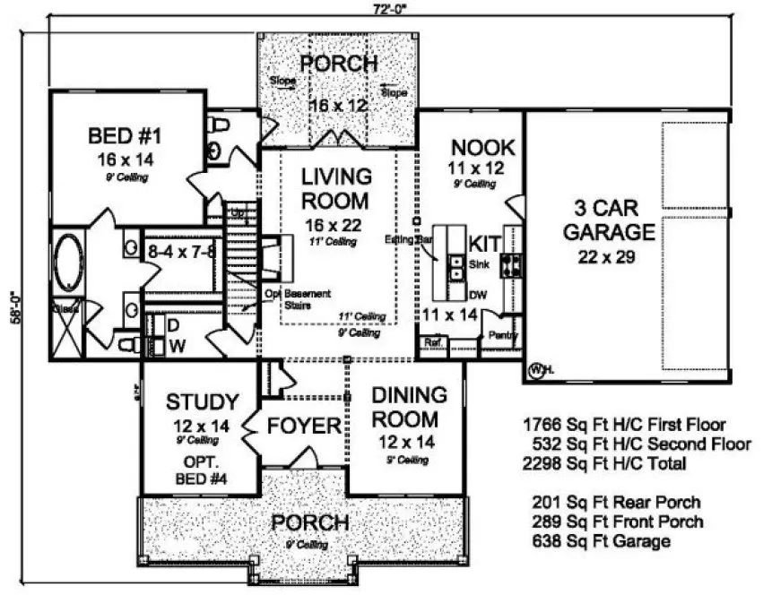 Main Floor Plan for House Plan #248922