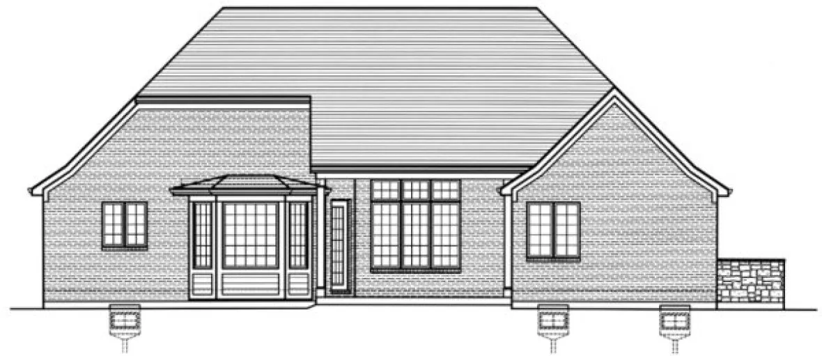Rear Elevation for House Plan #536491