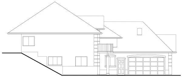 Left Elevation for House Plan #571493
