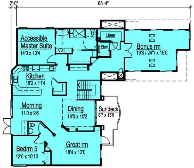 Second Floor Plan for House Plan #571493