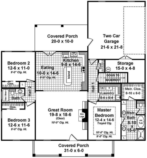 Main Floor Plan for House Plan #217561