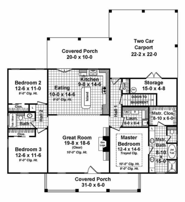 Main Floor Plan for House Plan #218561