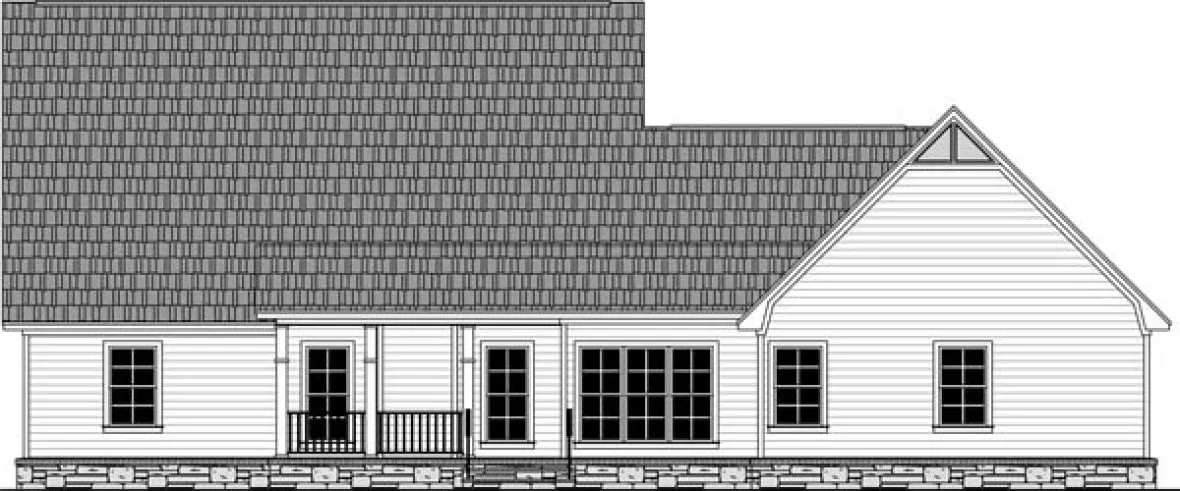 Rear Elevation for House Plan #218522