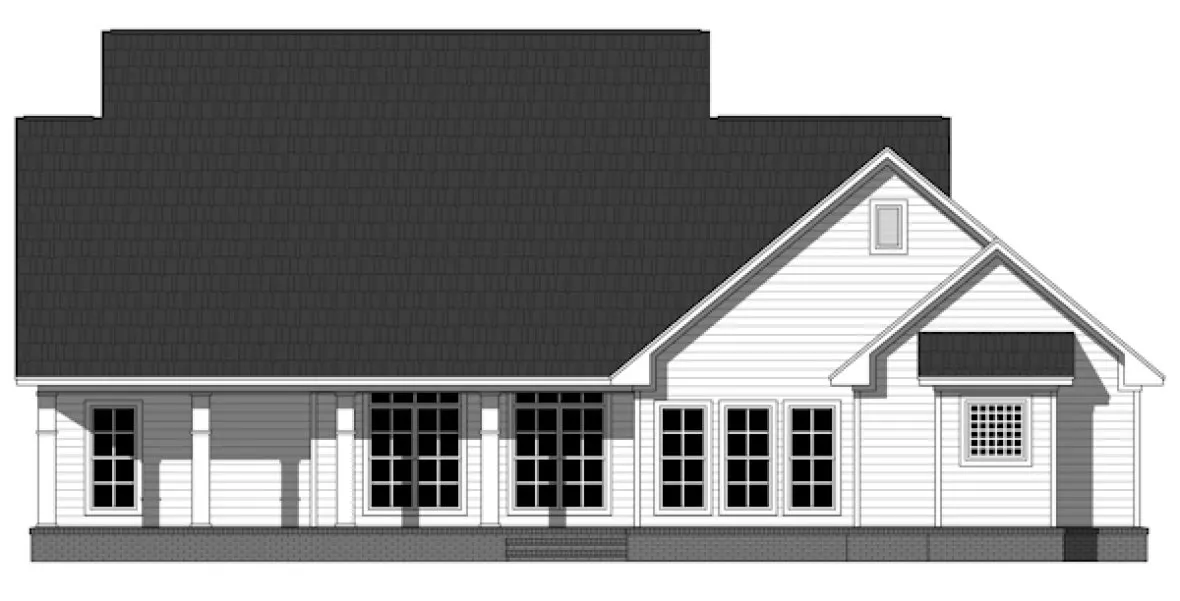 Rear Elevation for House Plan #211052