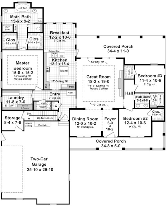 Main Floor Plan for House Plan #211052
