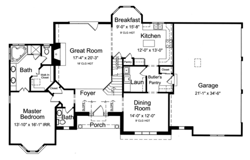 Main Floor Plan for House Plan #538522