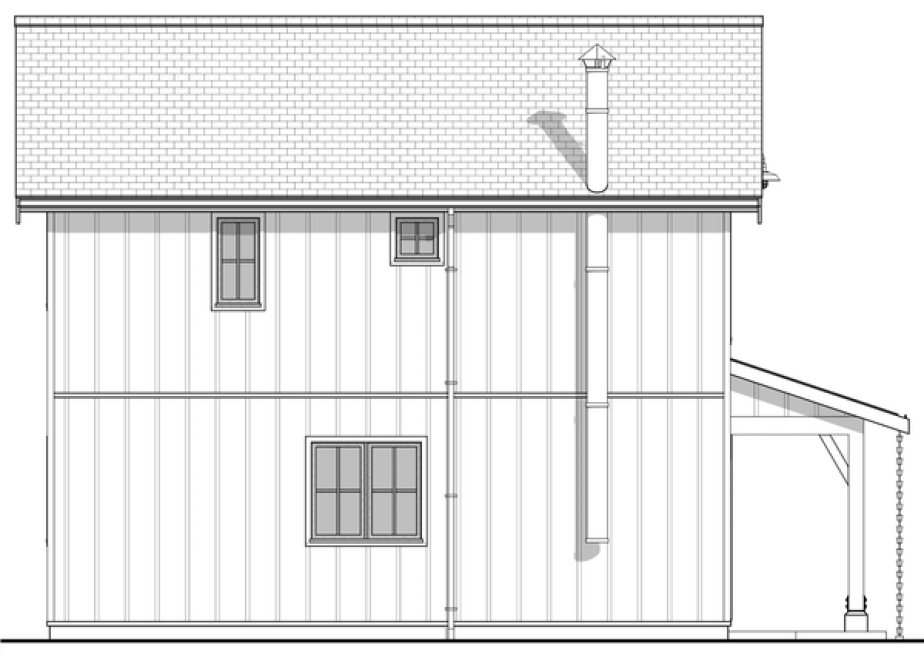 Left Elevation for House Plan #595301