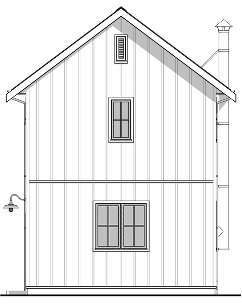 Rear Elevation for House Plan #595301