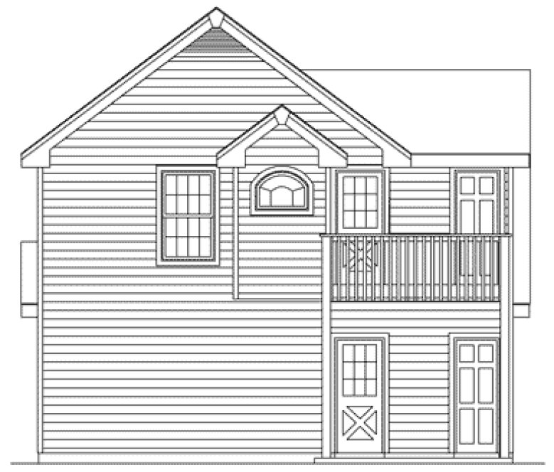 Rear Elevation for House Plan #630826