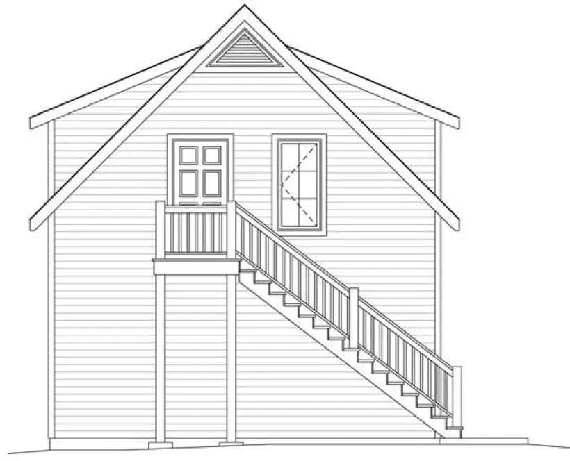 Left Elevation for House Plan #418411