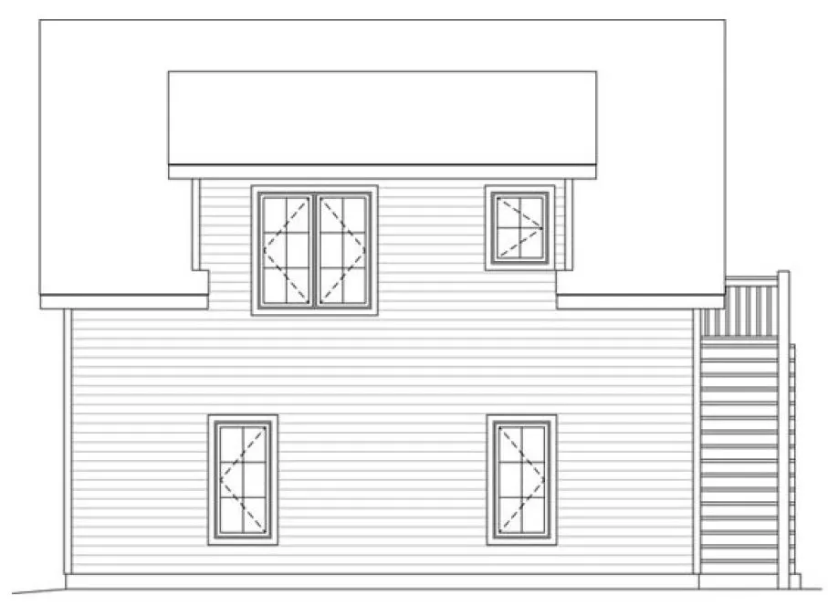 Rear Elevation for House Plan #418411