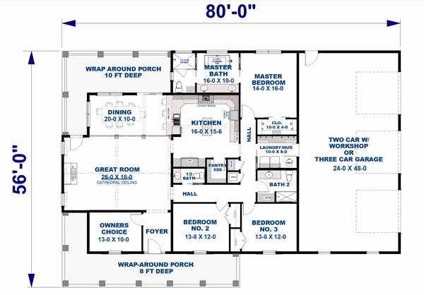 Main Floor Plan for House Plan #432132