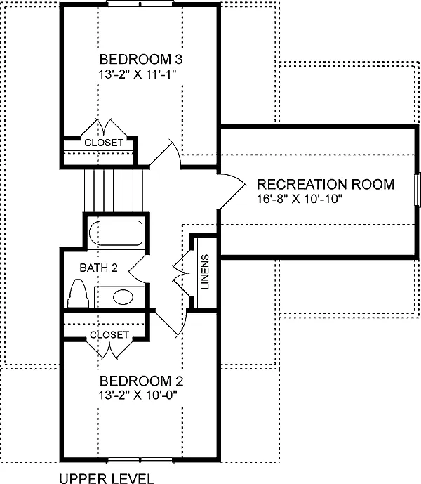 Second Floor Plan for House Plan #652721