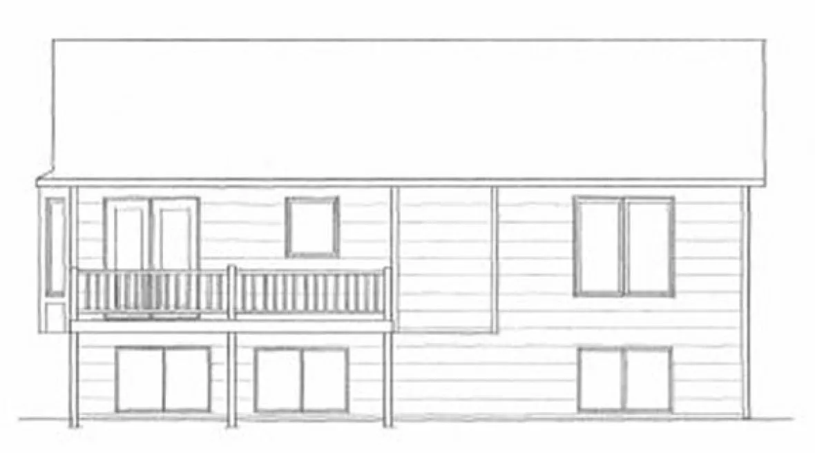 Rear Elevation for House Plan #352411