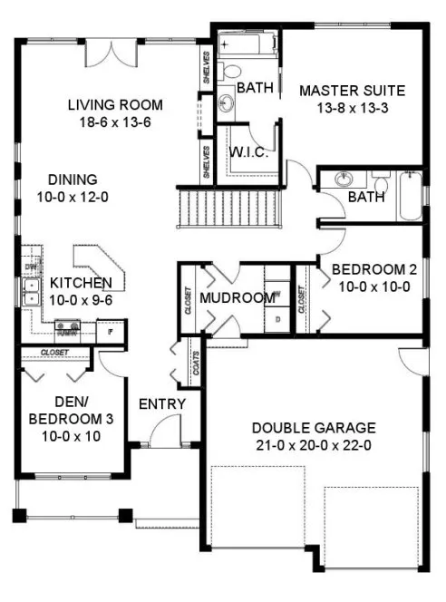 Main Floor Plan for House Plan #195390