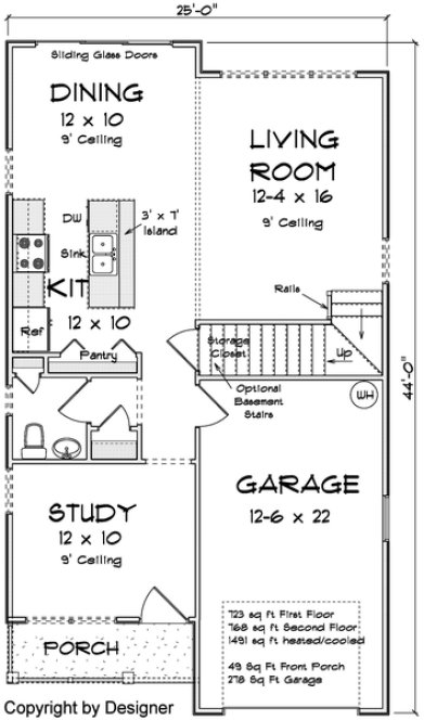 Main Floor Plan for House Plan #241941
